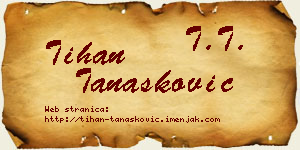 Tihan Tanasković vizit kartica